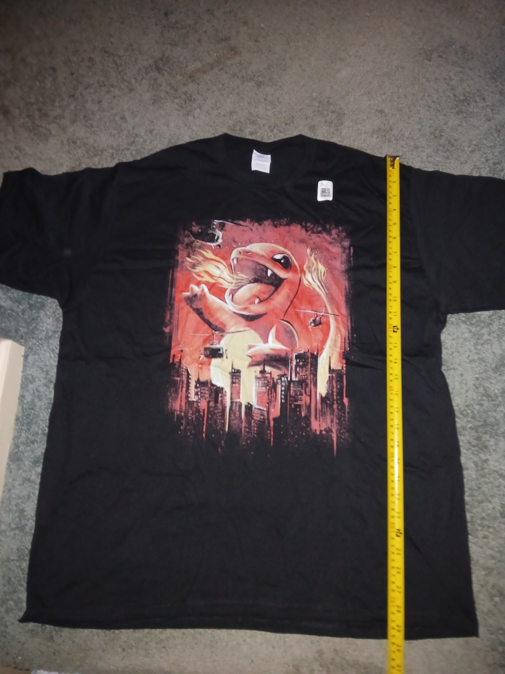 Black Graphic Men’s T-Shirt Charmander Print